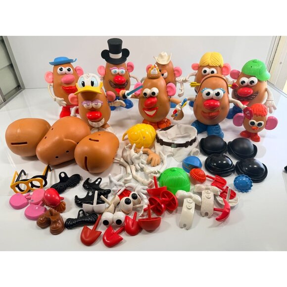 Hasbro Other - Vintage LARGE Mr. Potato Head Toy Lot Hats Glasses Shoes Arms & Faces 12 Bodies